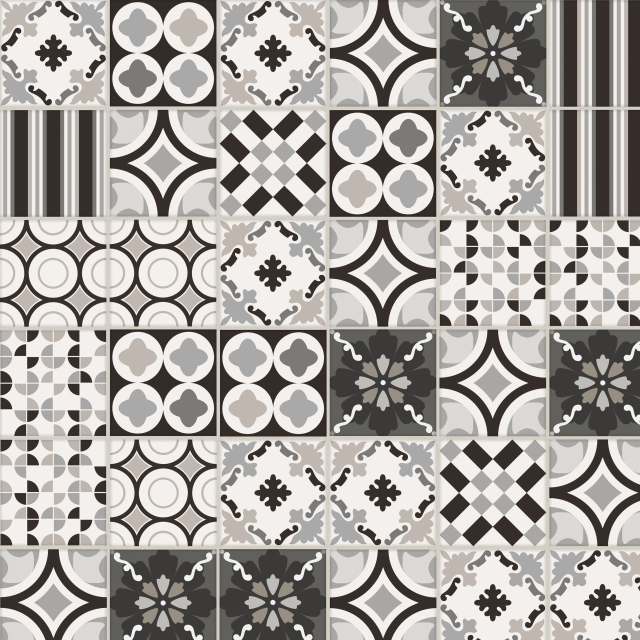 Vanhuus Gaudi Black&White Mix 20x20cm